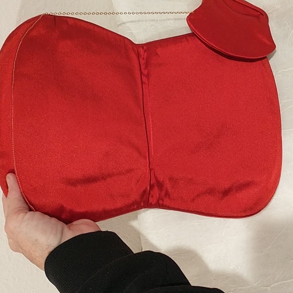 Vintage MM Red Evening Bag And Floral Blue Handbag - Picture 7 of 10